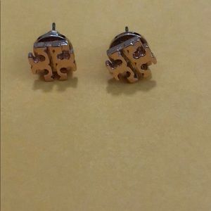 Tory Burch rose gold stud earrings